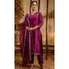Purple Silk Blend Resham Work Festival Wear Readymade Plus Size Salwar Kameez - 12135205736
