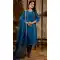 Teal Blue Silk Blend Resham Work Festival Wear Readymade Salwar Kameez - 12135205737