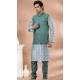 Multi Color Silk Digital Printed Part Wear Mens Kurta With Jacket - 12144205818