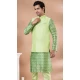 Multi Color Silk With Corset Work Part Wear Mens Kurta With Jacket - 12144205822