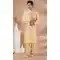 Light Yellow Banarasi Silk Digital Printed Part Wear Mens Kurta With Jacket - 12144205827