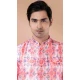 Pink Banarasi Silk Digital Printed Part Wear Mens Kurta With Jacket - 12144205828