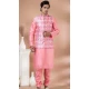 Pink Banarasi Silk Digital Printed Part Wear Mens Kurta With Jacket - 12144205828