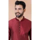 Maroon Viscose Weaving Work Party Wear Mens Kurta Pajama - 12115205420