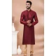 Maroon Viscose Weaving Work Party Wear Mens Kurta Pajama - 12115205420