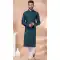 Dark Green Cotton Weaving Work Party Wear Mens Kurta Pajama - 12115205421