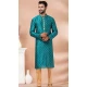 Rama Green Banarasi Dupion Weaving Work Party Wear Mens Kurta Pajama - 12115205422