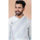 Sky Blue Banarasi Dupion Weaving Work Party Wear Mens Kurta Pajama - 12115205423