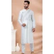 Sky Blue Banarasi Dupion Weaving Work Party Wear Mens Kurta Pajama - 12115205423