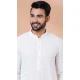White Georgette Weaving Work Party Wear Mens Kurta Pajama - 12115205424