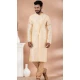 Cream Banarasi Dupion Weaving Work Party Wear Mens Kurta Pajama - 12115205425