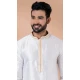 White Jacquard Weaving Work Party Wear Mens Kurta Pajama - 12115205426