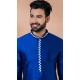 Royal Blue Banarasi Dupion Weaving Work Party Wear Mens Kurta Pajama - 12115205428