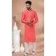 Rani Pink Viscose Weaving Work Party Wear Mens Kurta Pajama - 12115205429