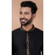 Black Viscose Weaving Work Party Wear Mens Kurta Pajama - 12115205430