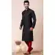 Black Mix Cotton Printed Festival Wear Mens Kurta Pajama - 12116205450