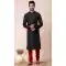 Black Mix Cotton Printed Festival Wear Mens Kurta Pajama - 12116205450