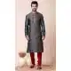 Grey Mulberry Printed Festival Wear Mens Kurta Pajama - 12116205452