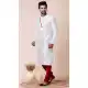 White Printed Silk Festival Wear Mens Kurta Pajama - 12116205453