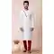 White Printed Silk Festival Wear Mens Kurta Pajama - 12116205453