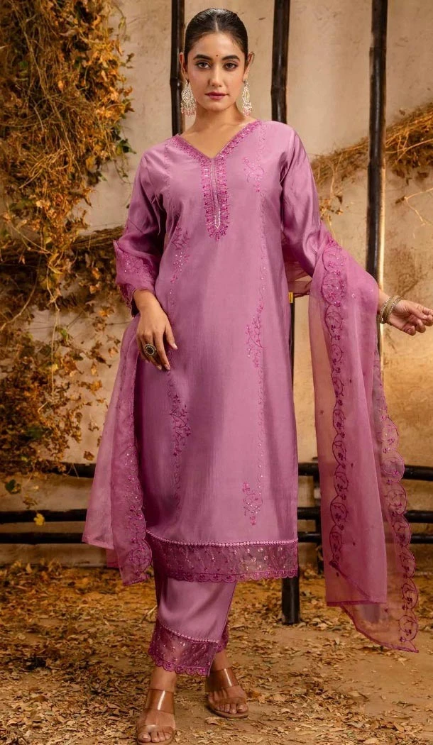 Women Viscose Roman Silk Embroidery Lavender Party Wear Salwar Suit - 12174206192 Women Viscose Roman Silk Embroidery Lavender Party Wear Salwar Suit - 12174206192