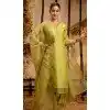 Women Viscose Roman Silk Party Wear Salwar Suit Mehndi Green Embroidery Plus Size