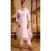 Women Viscose Roman Silk Pink Party Wear Salwar Suit Embroidery Plus Size