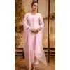Women Viscose Roman Silk Pink Party Wear Salwar Suit Embroidery Plus Size
