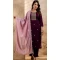 Women Purple Party Wear Salwar Suit Embroidery Silk Blend - 12174206197