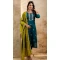 Women Party Wear Salwar Suit Rama Blue Embroidery Silk Blend - 12174206198