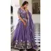 Women Party Lehenga Choli Gold Crush Lavender Embroidery Plus Size