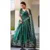 Women Embroidery Gold Crush Party Lehenga Choli Teal Plus Size