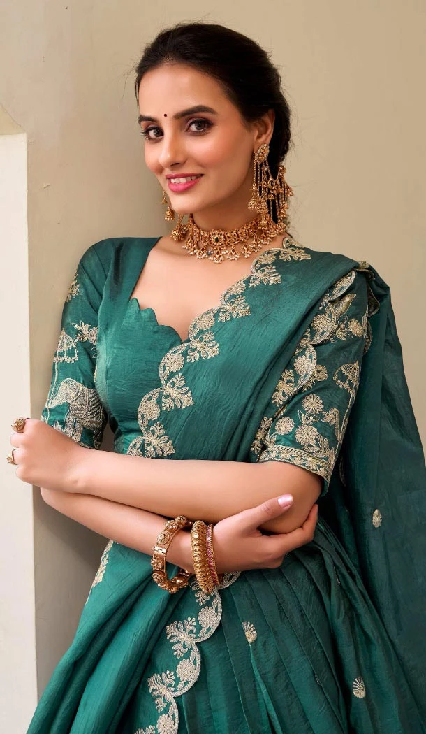 Women Embroidery Gold Crush Party Lehenga Choli Teal - 12197206417 Women Embroidery Gold Crush Party Lehenga Choli Teal - 12197206417