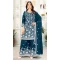 Women Pure Heavy Chinnon Silk Heavy Embroidery Work Palazzo Suit Teal Blue - 12212206494