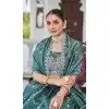 Women Party Lehenga Choli Embroidery Silk Sea Green Plus Size