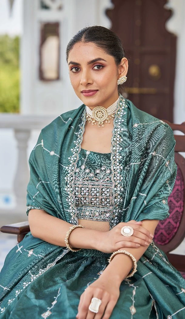 Women Party Lehenga Choli Embroidery Silk Sea Green - 12233206566 Women Party Lehenga Choli Embroidery Silk Sea Green - 12233206566