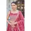 Women Pink Party Lehenga Choli Silk Embroidery Plus Size