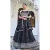 Women Silk Embroidery Black Party Lehenga Choli Plus Size