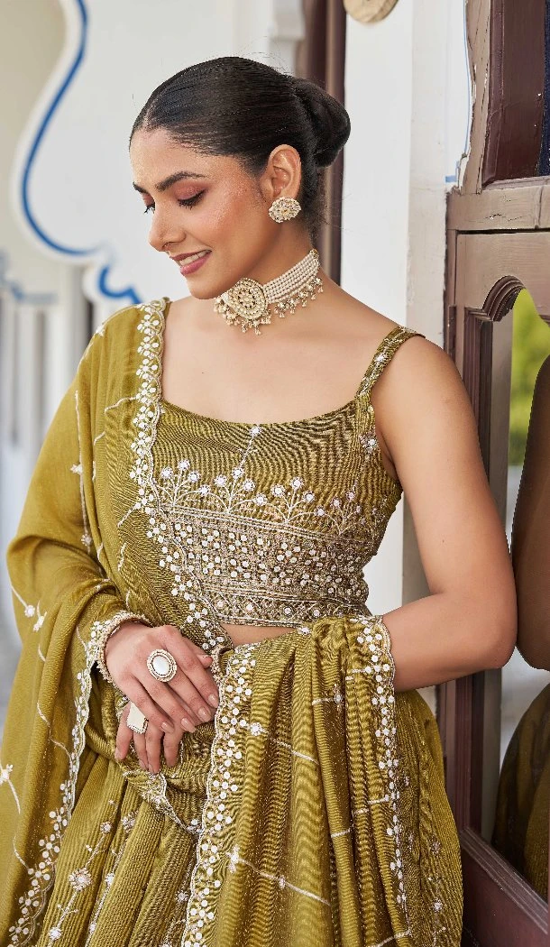 Women Silk Embroidery Party Lehenga Choli Mustard - 12233206569 Women Silk Embroidery Party Lehenga Choli Mustard - 12233206569