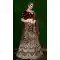 Women Stone Work Wedding Lehenga Embroidery Dark Brown - 12242206635