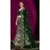 Women Embroidery Green Wedding Lehenga Velvet Plus Size
