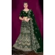 Women Embroidery Green Wedding Lehenga Velvet - 12242206636 Women Embroidery Green Wedding Lehenga Velvet - 12242206636