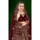 Women Maroon Stone Work Embroidery Velvet - 12242206637 Women Maroon Stone Work Embroidery Velvet - 12242206637