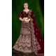 Women Maroon Stone Work Embroidery Velvet - 12242206637 Women Maroon Stone Work Embroidery Velvet - 12242206637