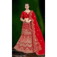 Women Velvet Stone Work Embroidery Red - 12242206638
