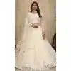 Net Party Lehenga Choli Cream Embroidery