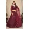 Net Embroidery Maroon Party Lehenga Choli