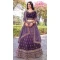 Women Gold Crush Silk Embroidery Work Party Lehenga Choli Wine - 12267206761