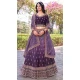 Women Gold Crush Silk Embroidery Work Party Lehenga Choli Wine - 12267206761