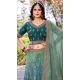 Women Embroidery Work Party Lehenga Choli Teal Blue Gold Crush Silk - 12267206763